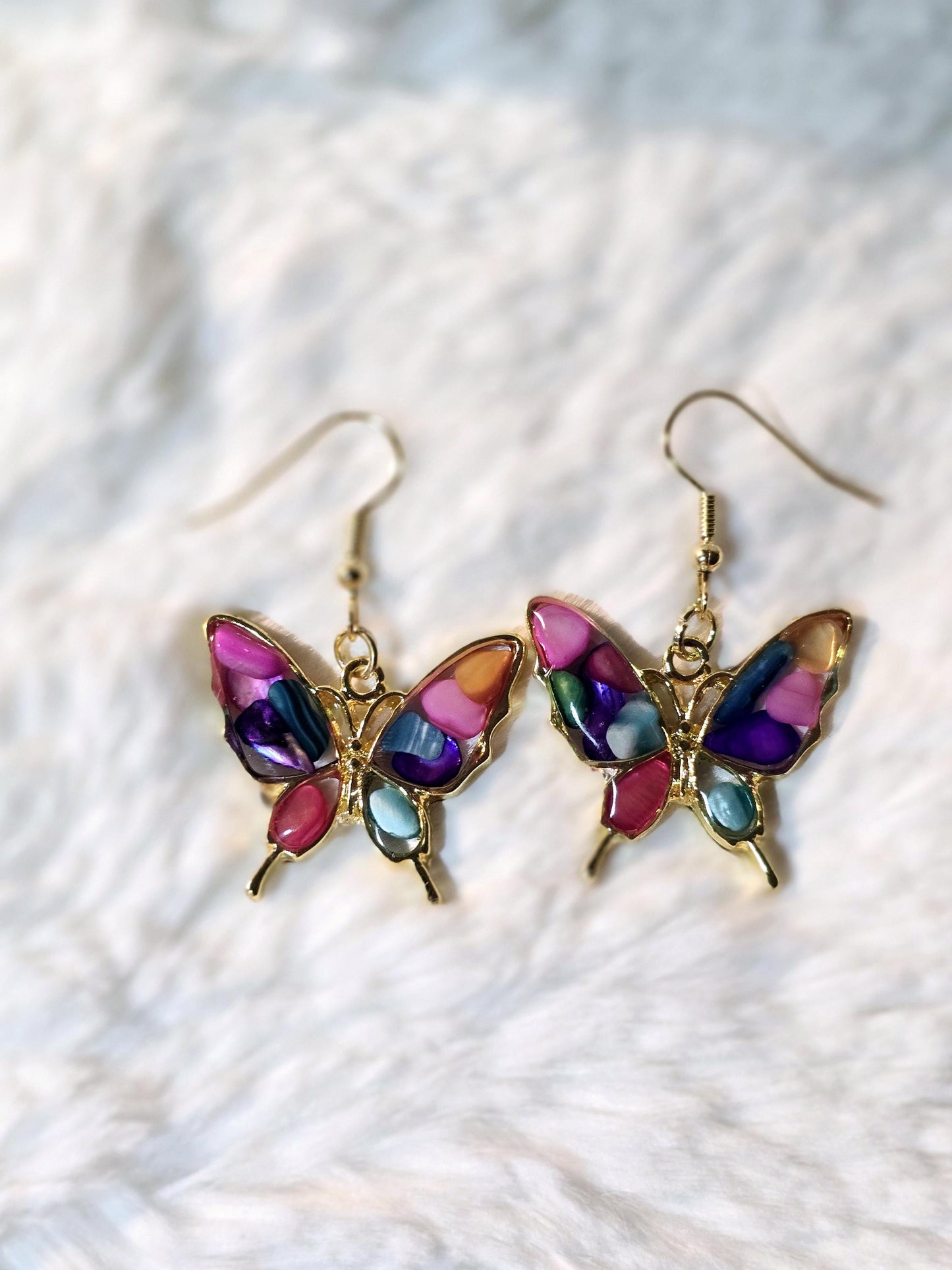 Multi-colored Butterfly Earrings