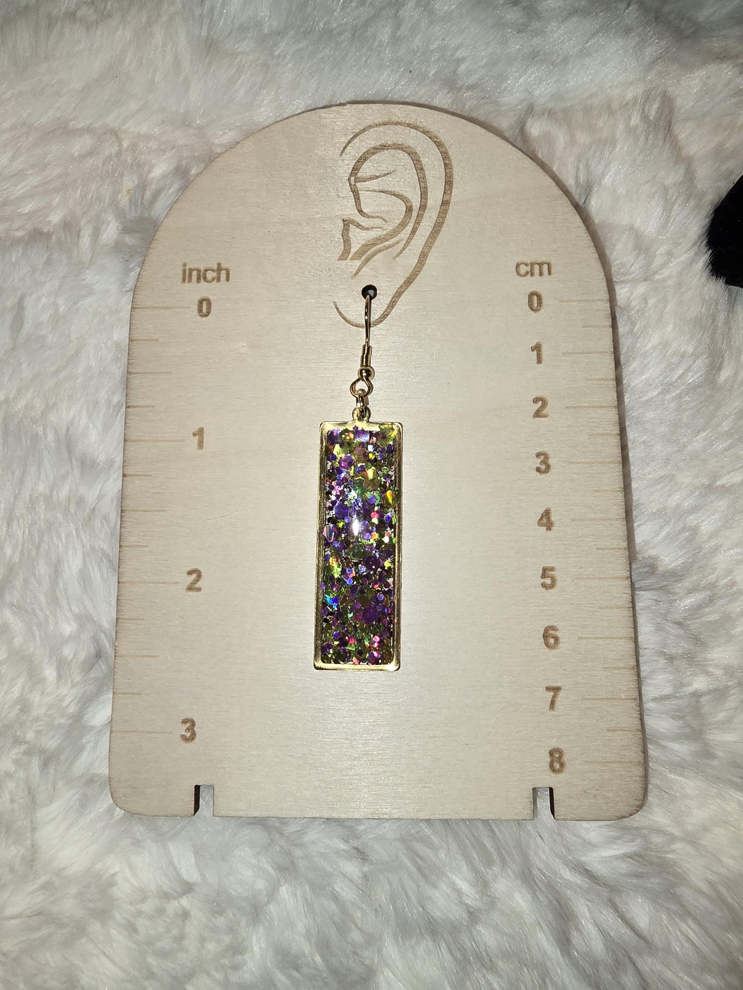 Mardi Gras Glitter Earrings