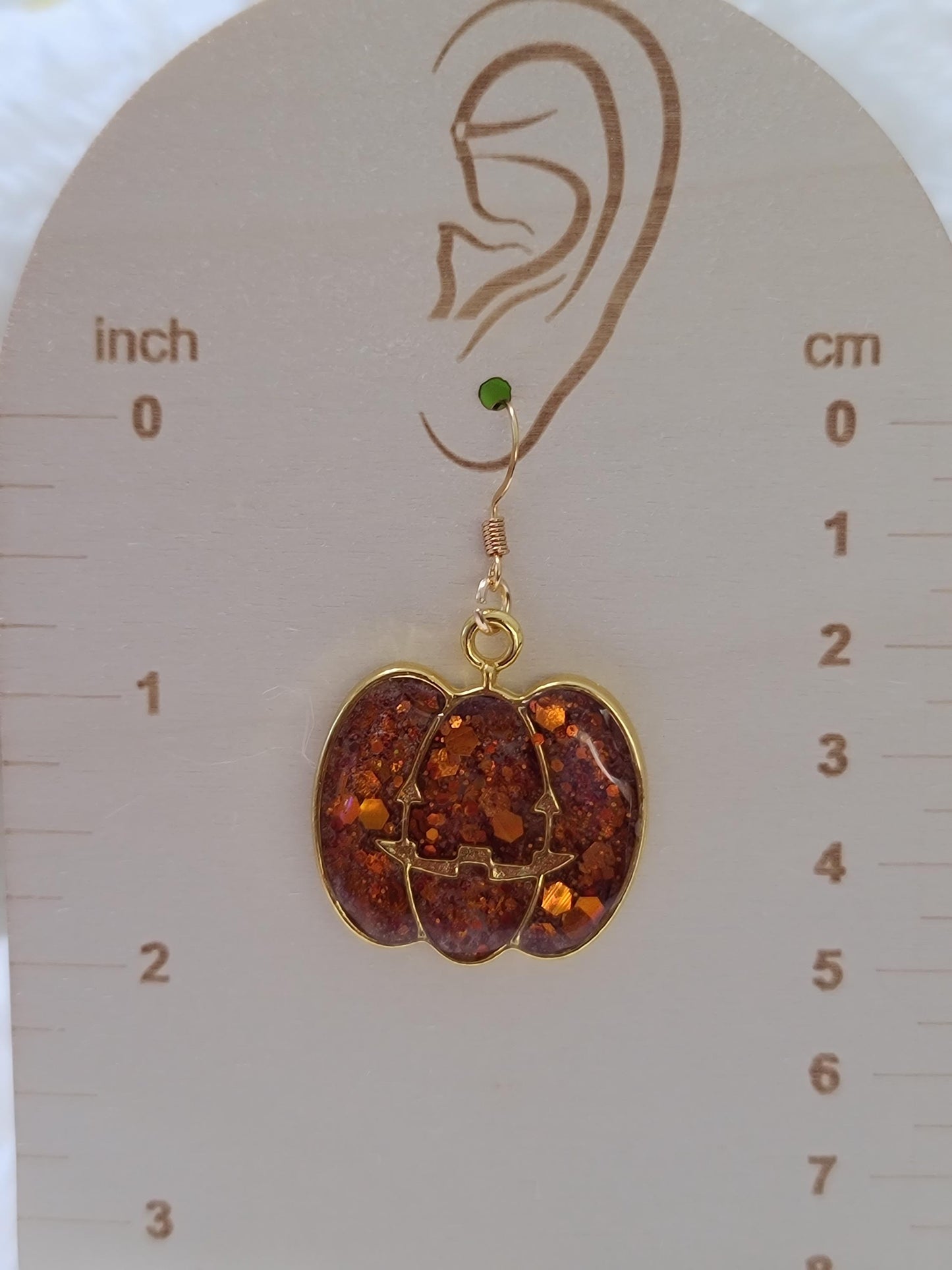Orange glitter pumpkin Earrings