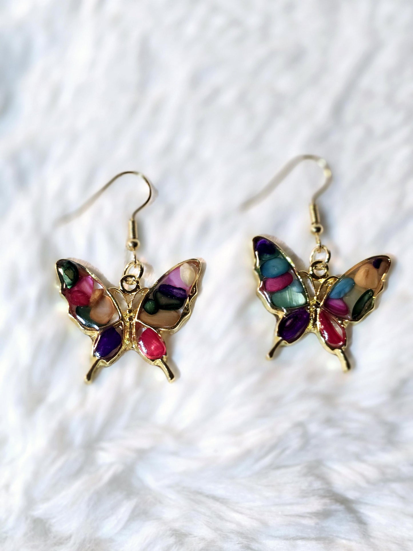 Multi-colored Butterfly Earrings