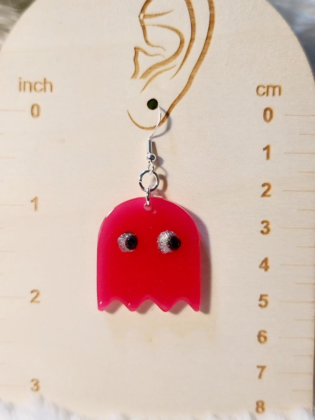 Retro Pac-Man & Ghost Resin Earrings