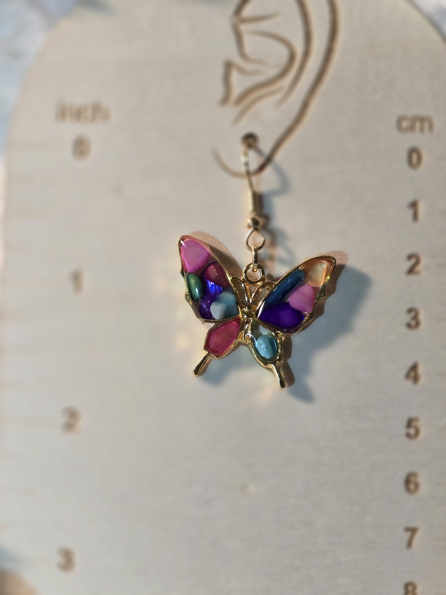 Multi-colored Butterfly Earrings