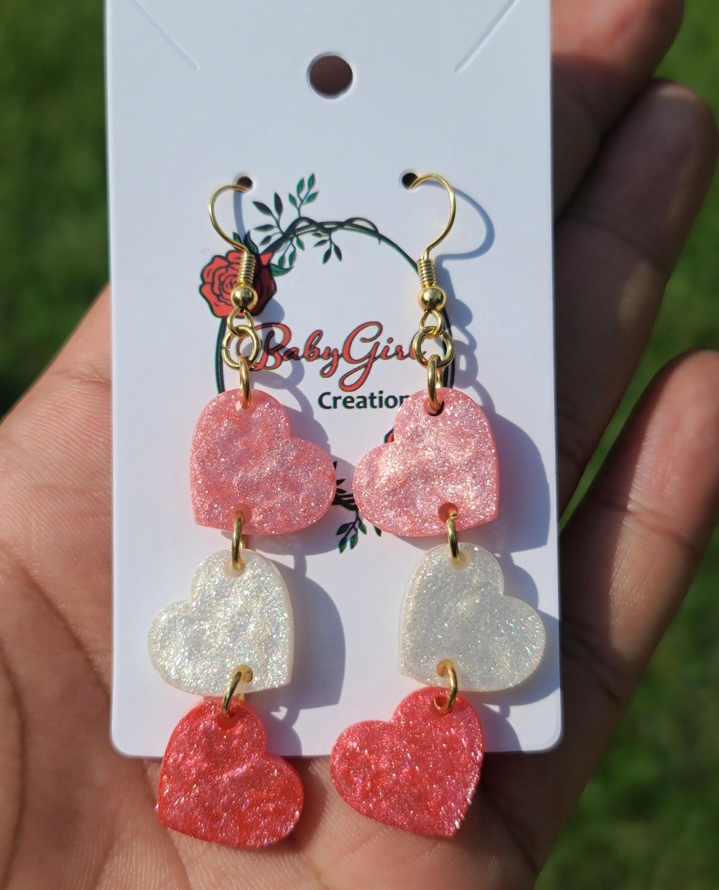 Triple Heart Earrings