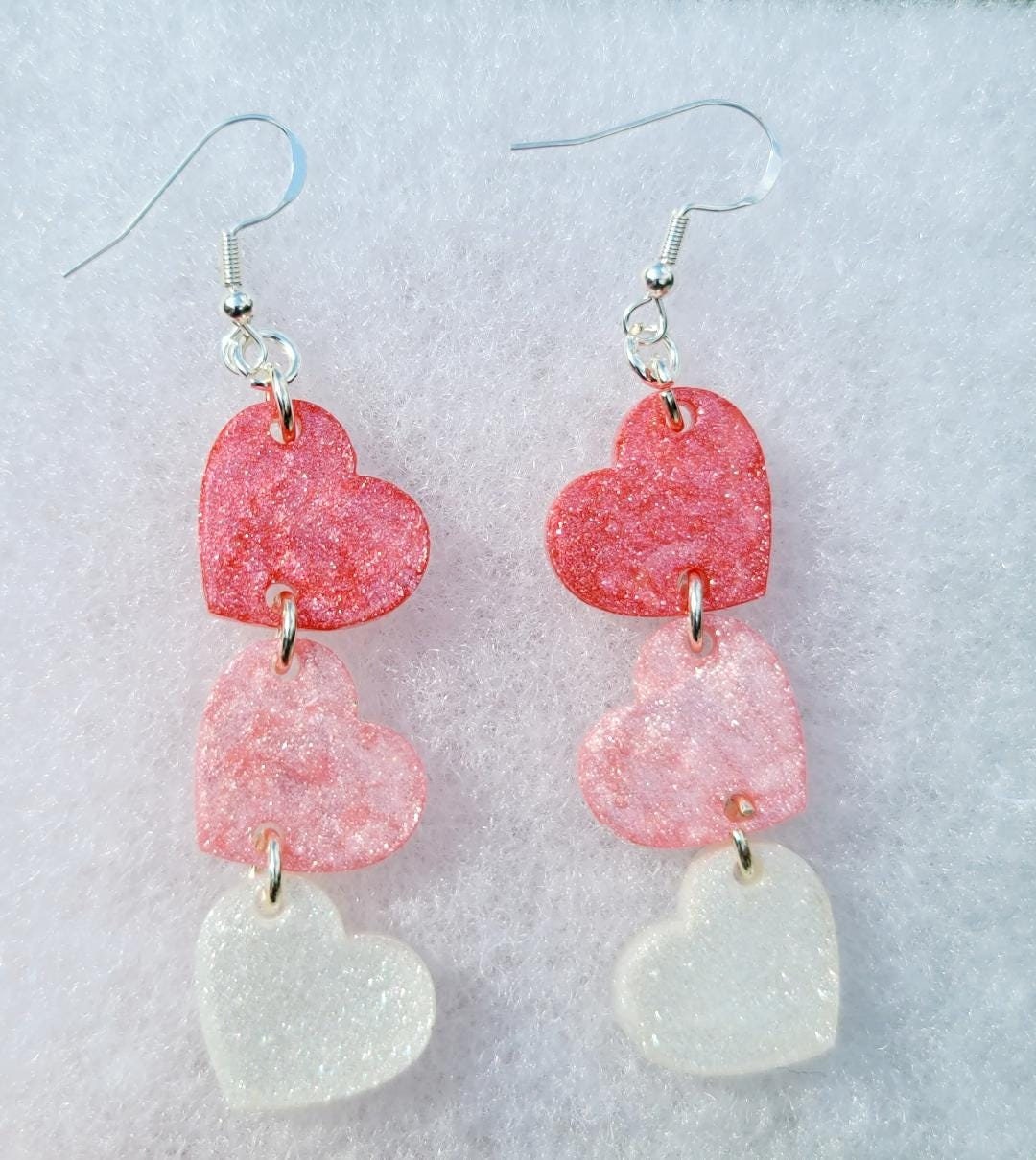 Triple Heart Earrings