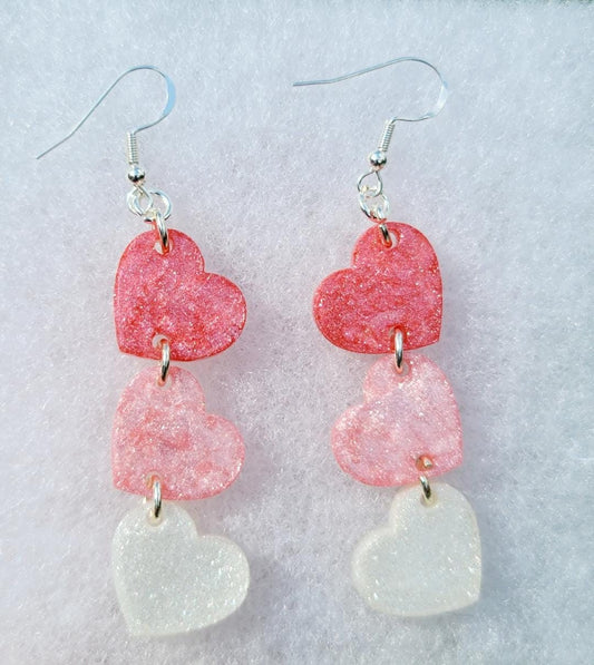 Triple Heart Earrings