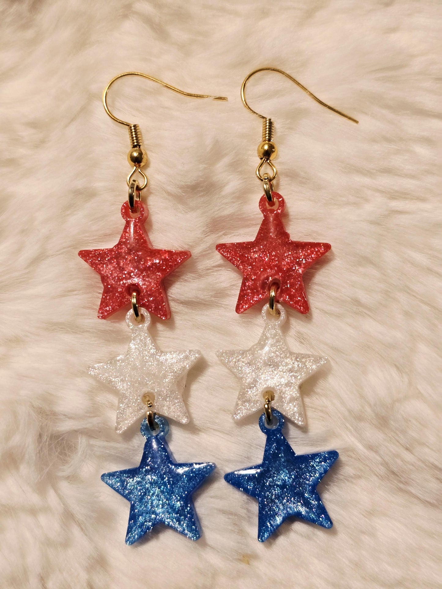 Red, White, and Blue Star Earrings