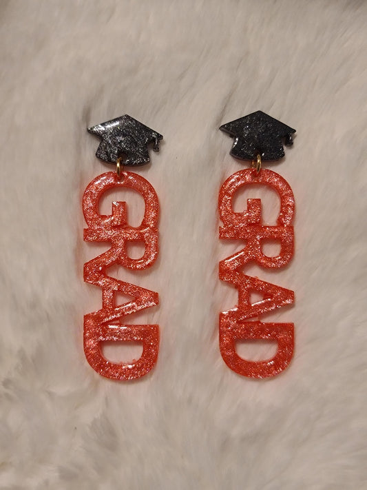 "Grad" Graduation Earrings