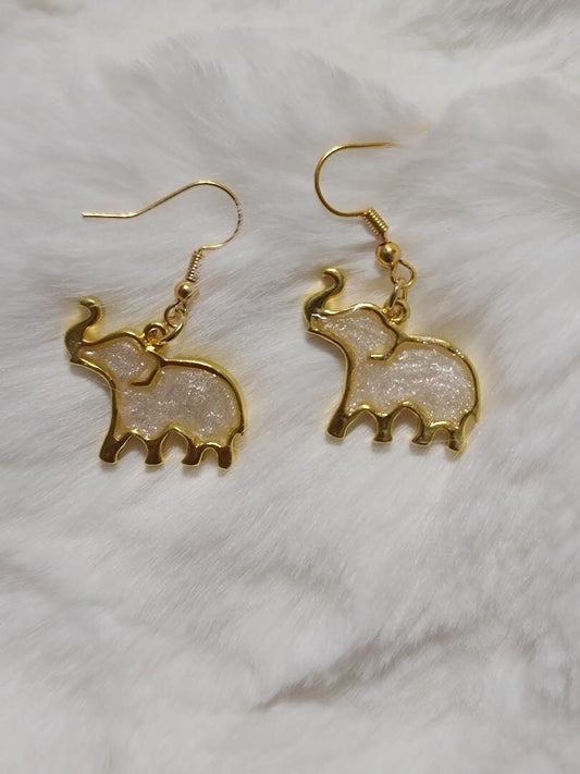 White elephant earrings