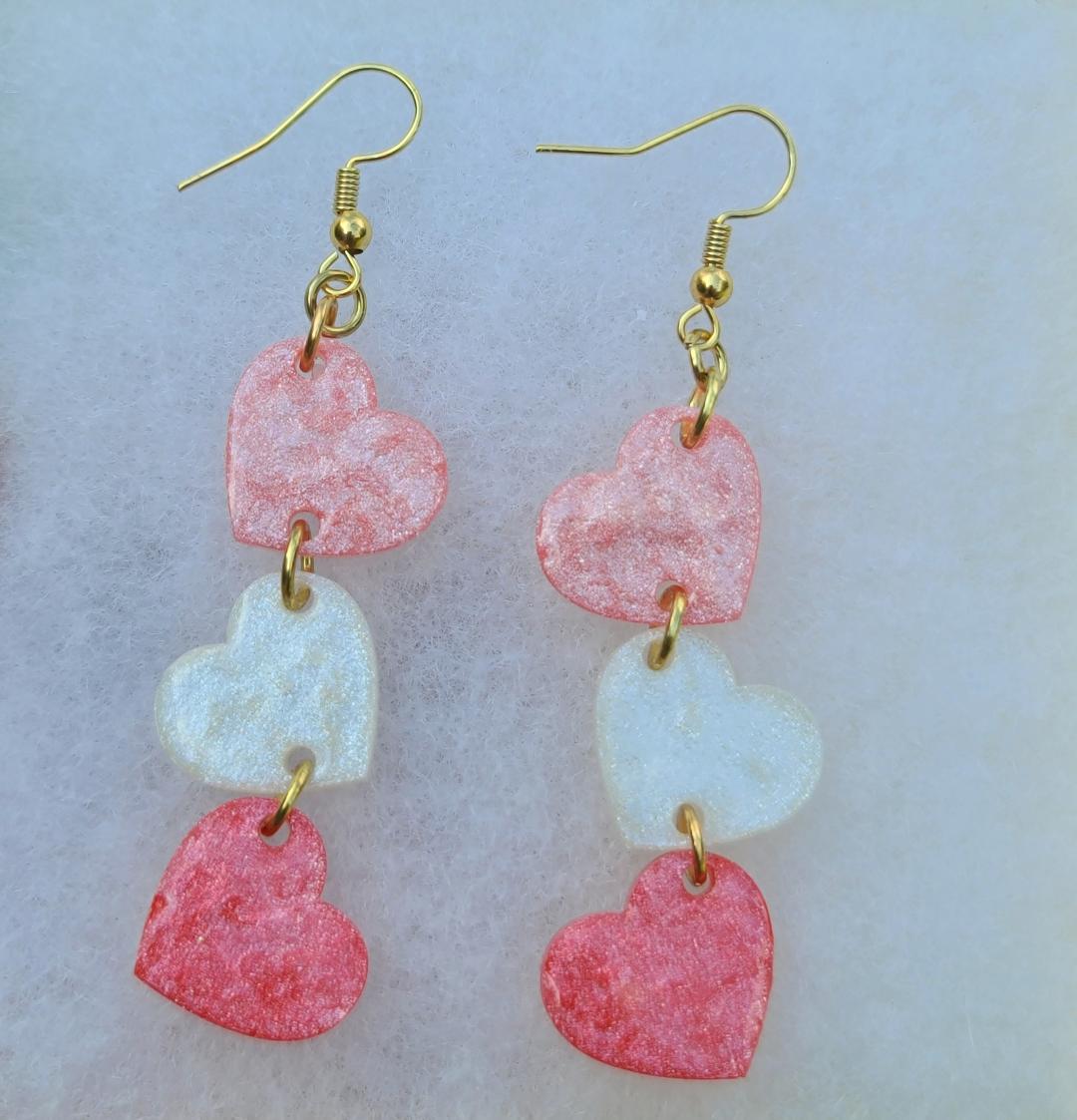 Triple Heart Earrings