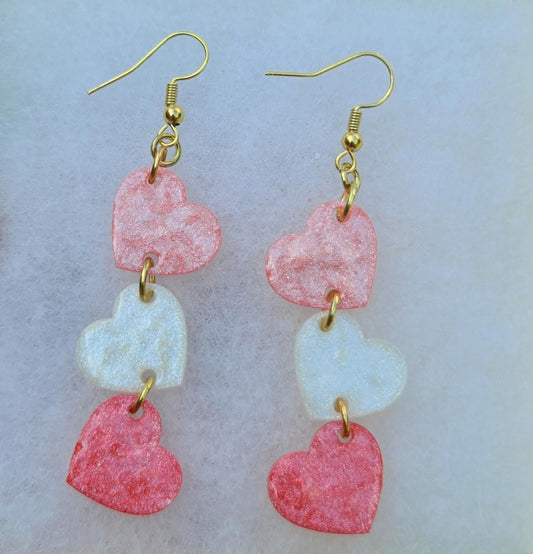 Triple Heart Earrings