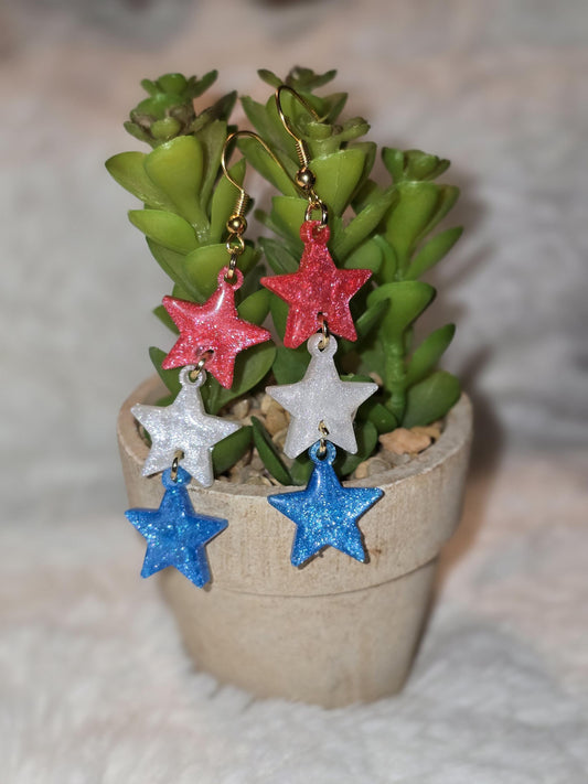 Red, White, and Blue Star Earrings