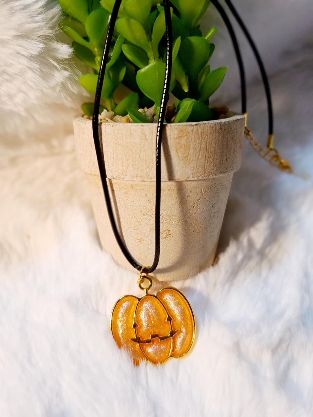 Orange pumpkin necklace