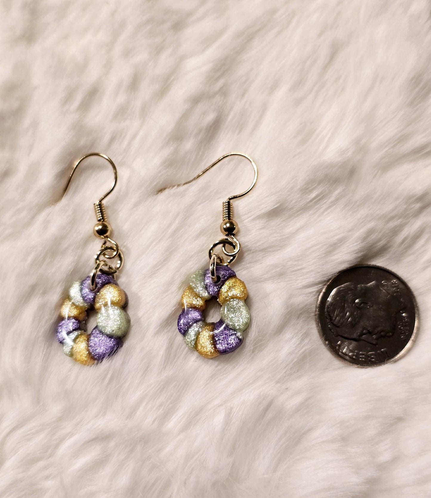 Mardi Gras King Cake Earrings