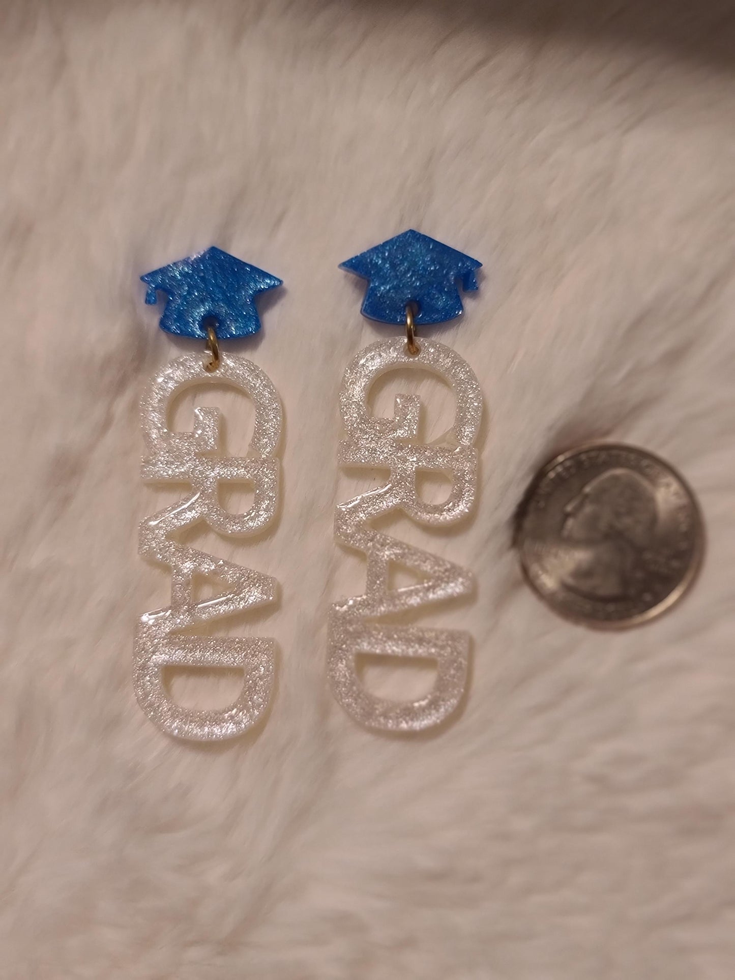 "Grad" Graduation Earrings