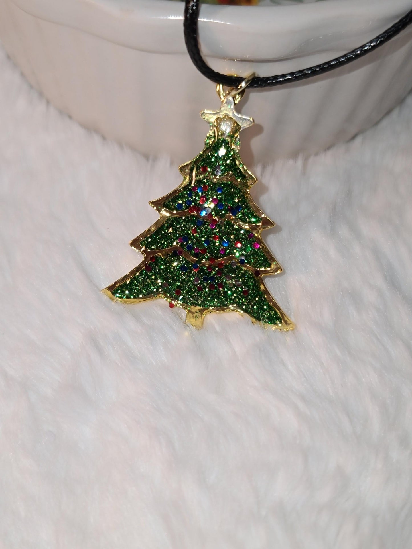 Green Christmas Tree necklace