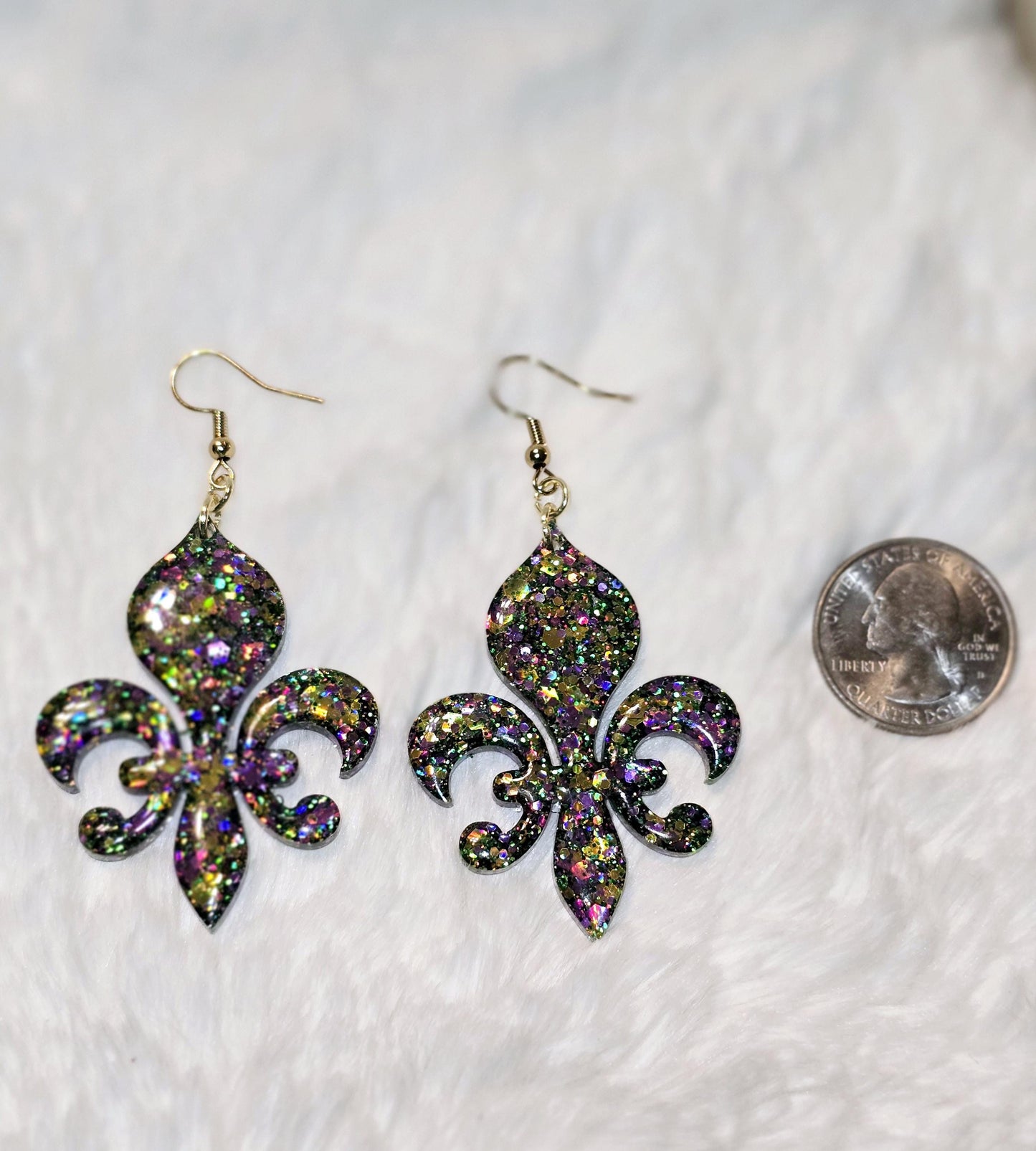 Mardi Gras Fleur de Lis Earrings