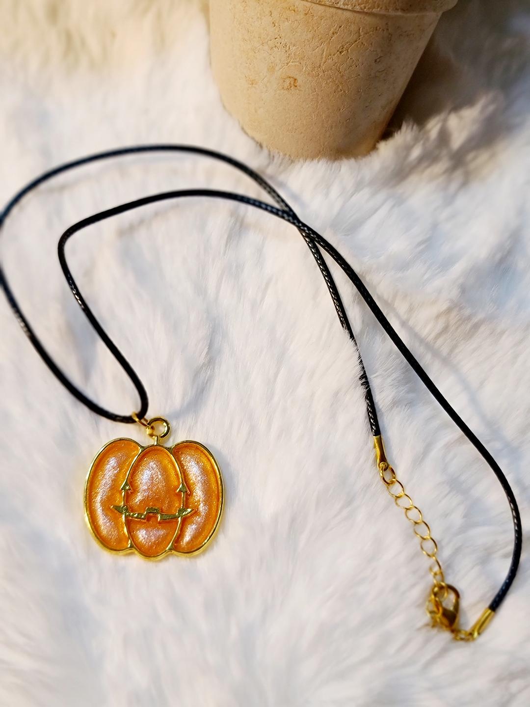Orange pumpkin necklace