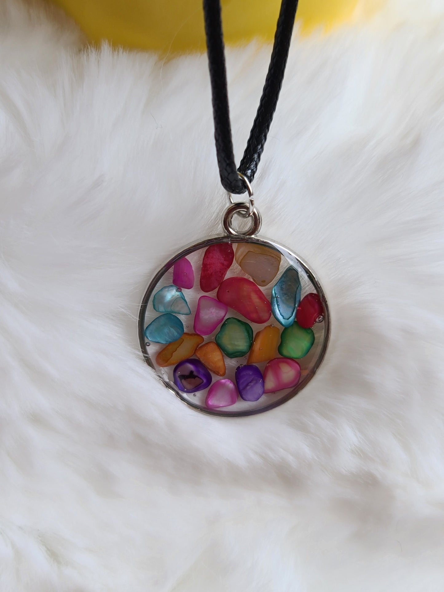 Multi-color Circle Pendant Necklace