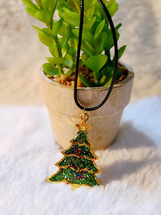 Green Christmas Tree necklace