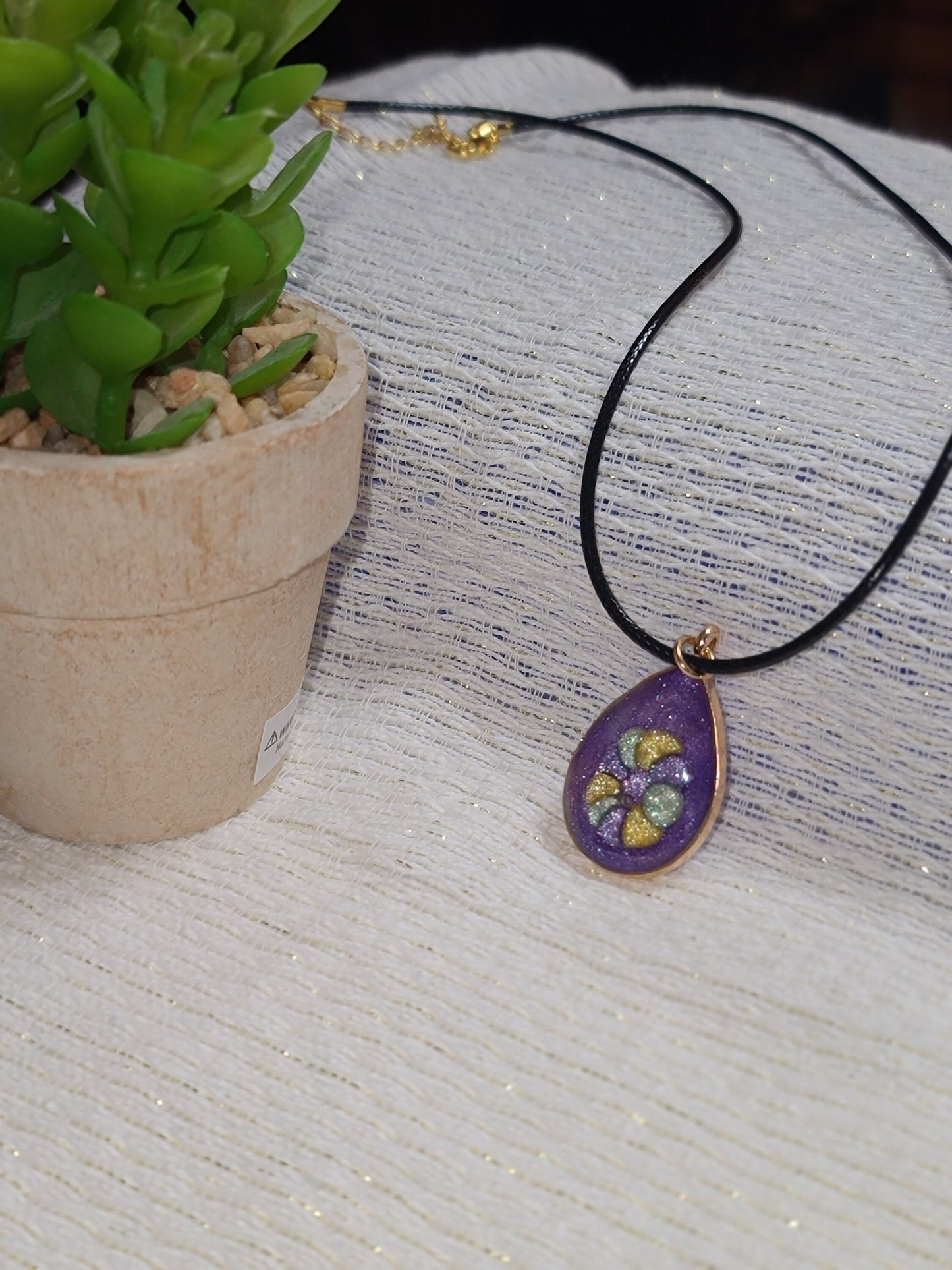 Mardi Gras King Cake Resin Necklace