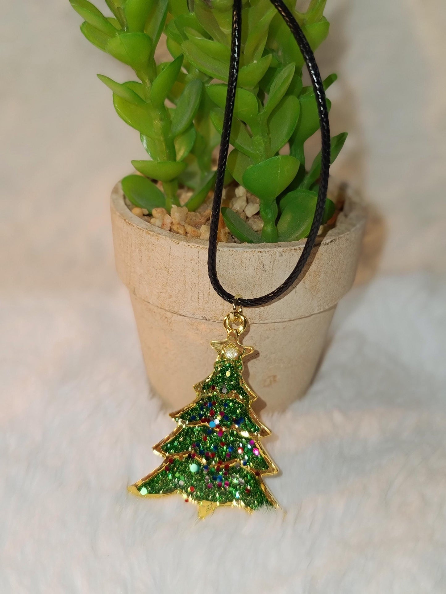 Green Christmas Tree necklace