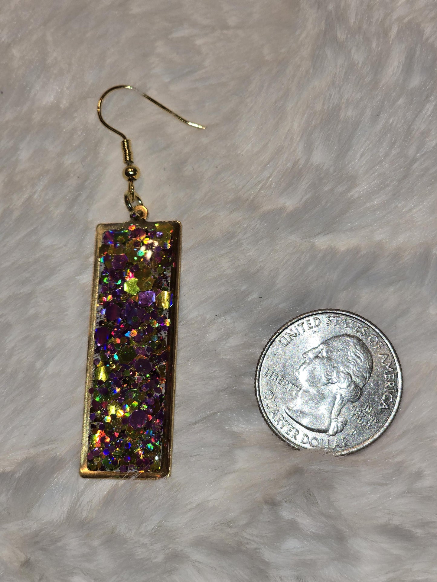 Mardi Gras Glitter Earrings