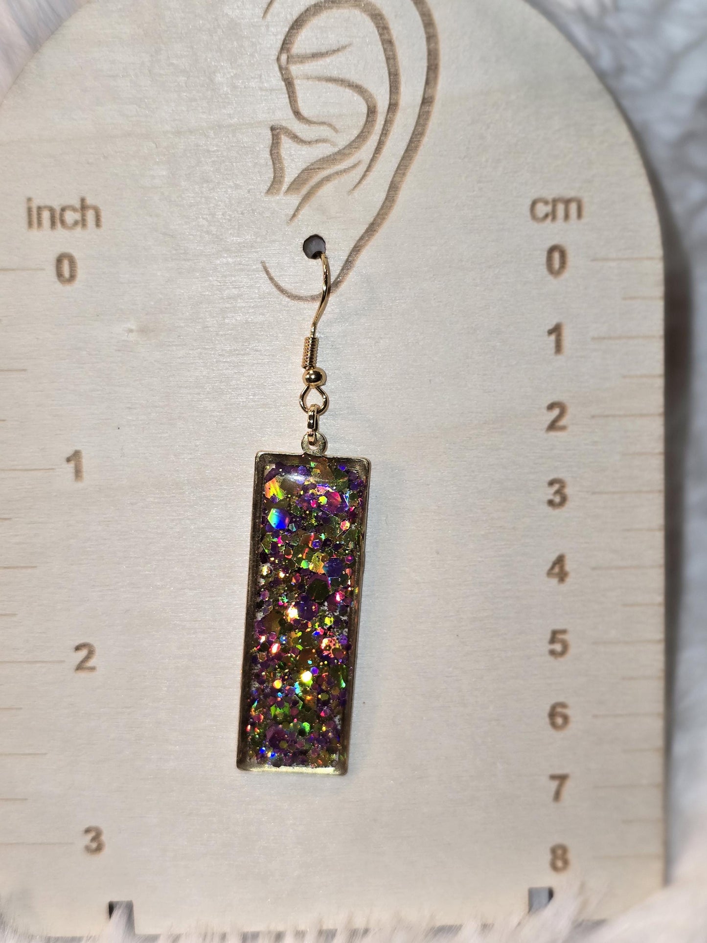 Mardi Gras Glitter Earrings