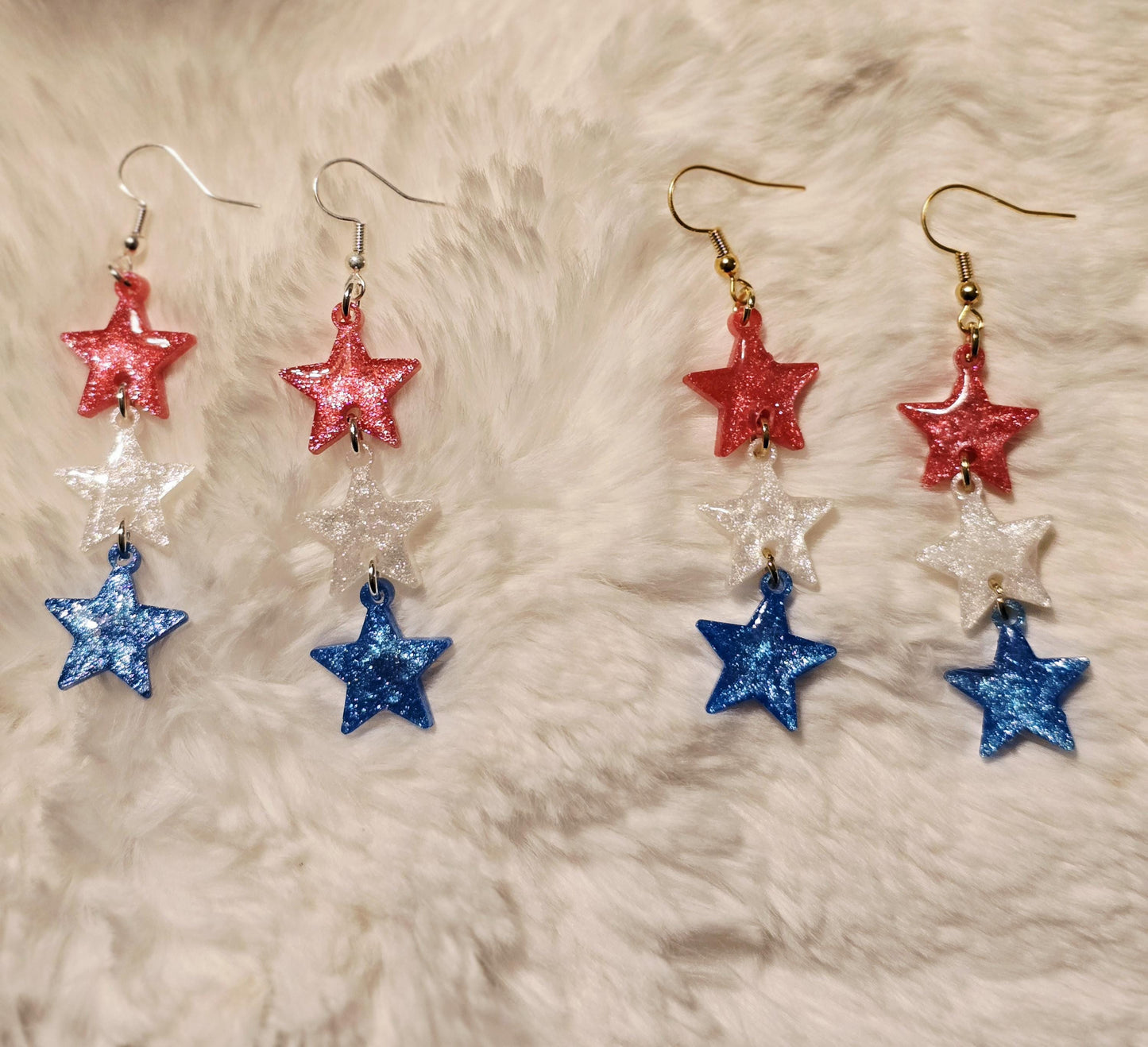 Red, White, and Blue Star Earrings