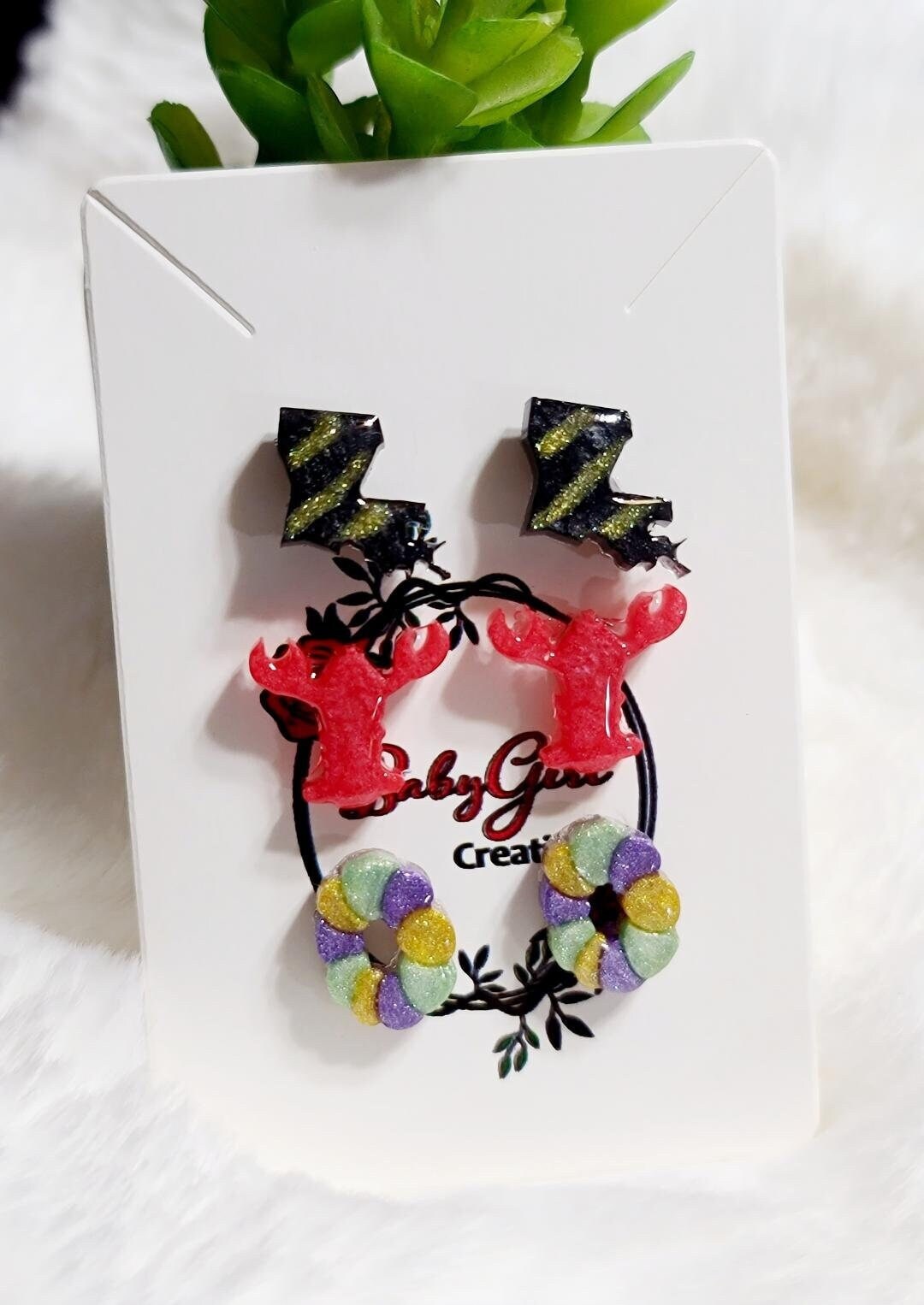 Louisiana Resin Stud Earrings