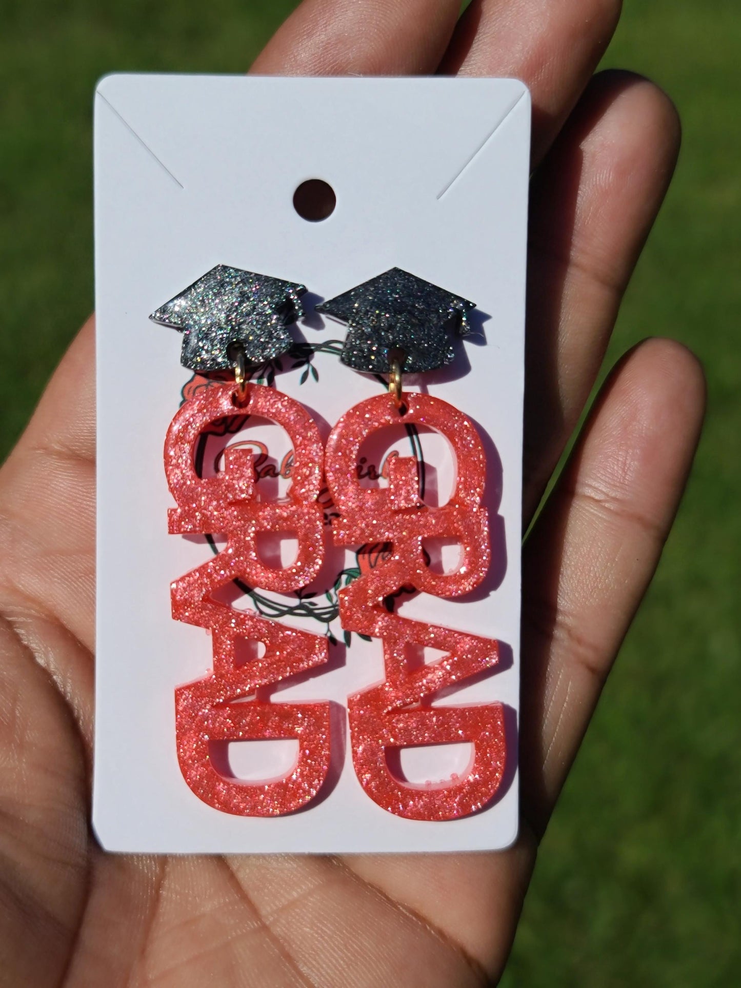 "Grad" Graduation Earrings