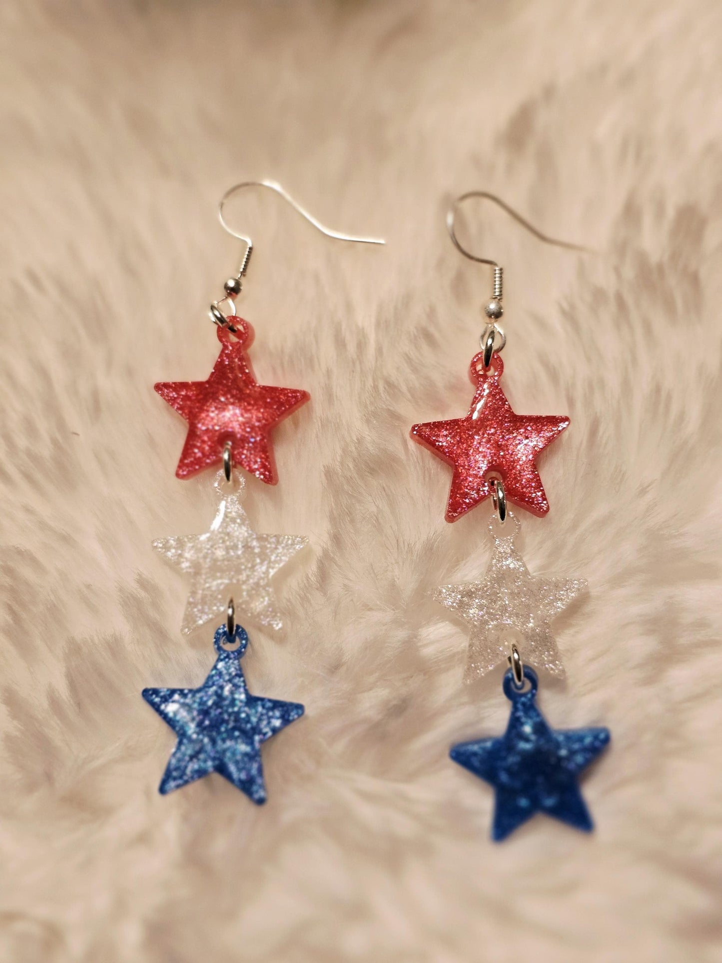 Red, White, and Blue Star Earrings