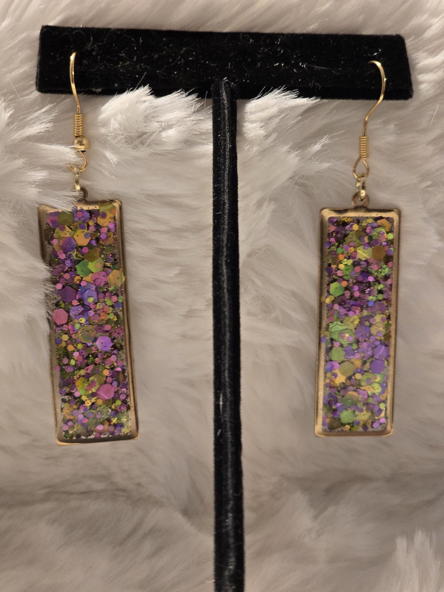 Mardi Gras Glitter Earrings