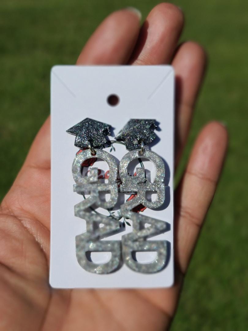 "Grad" Graduation Earrings