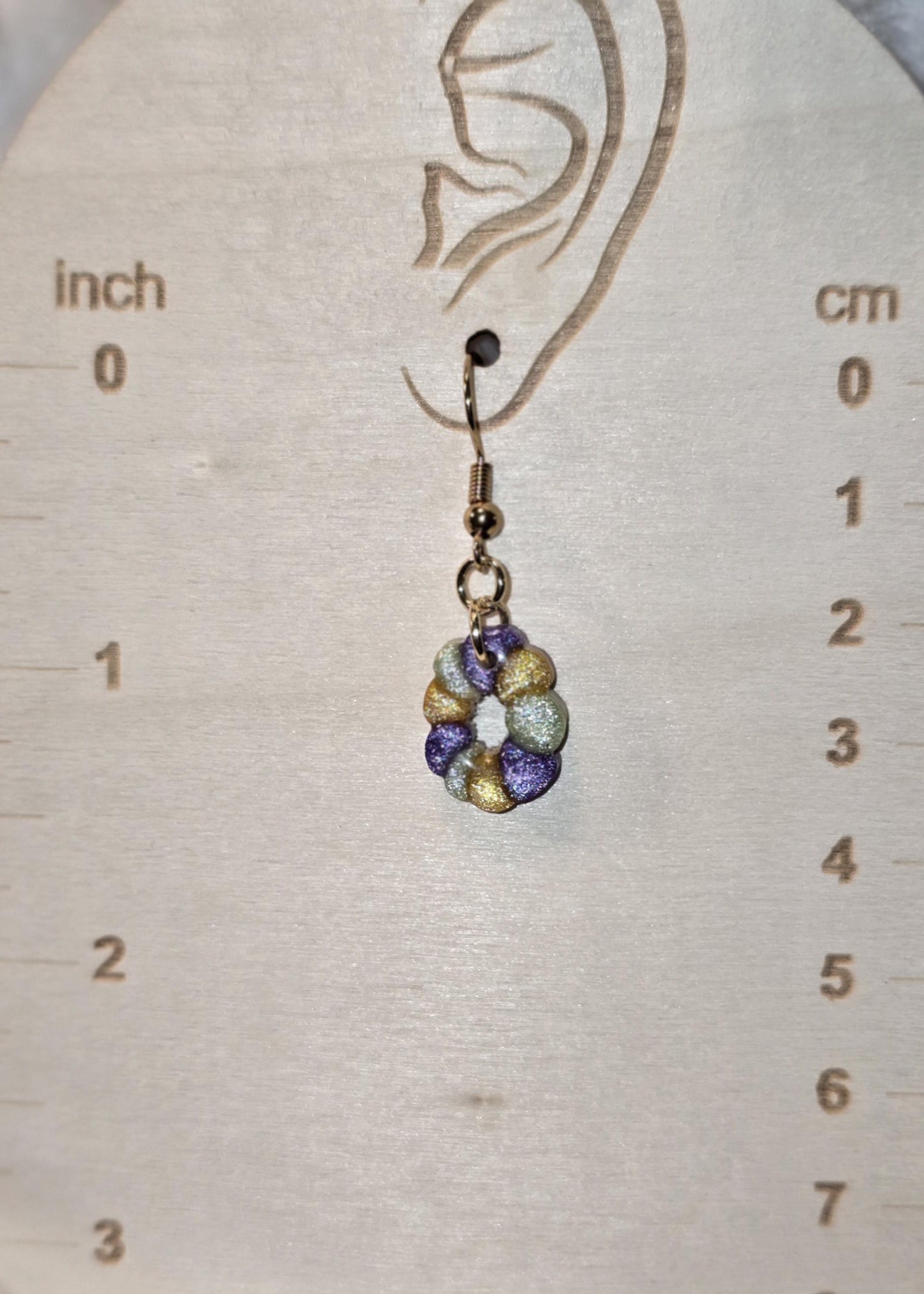 Mardi Gras King Cake Earrings