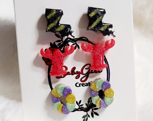Louisiana Resin Stud Earring